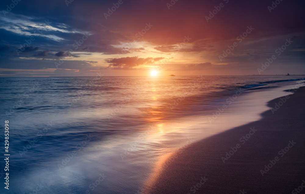 Sunset on the beach.