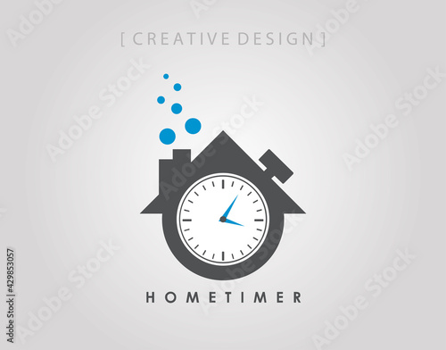 Home Timer. Abstract House Logo icon design template element.