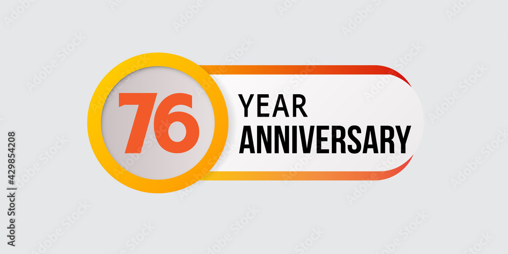 76 years anniversary celebration logo vector template design illustration