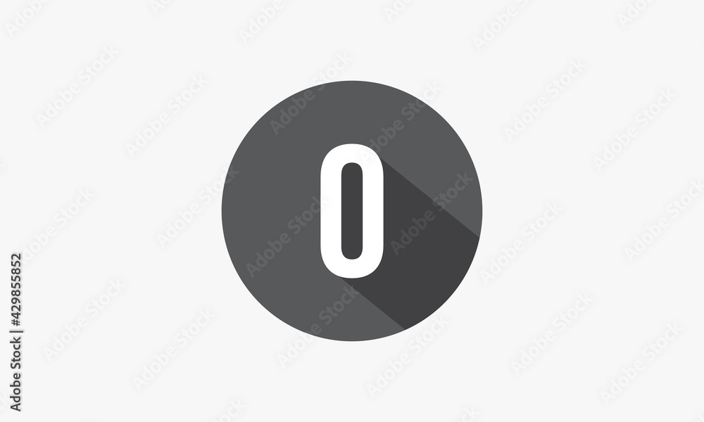 zero or 0 number with shadow isolated on white background. zero or 0 number with shadow isolated on white background.