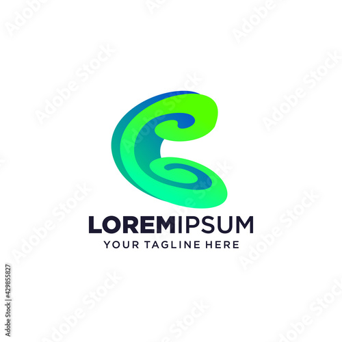C logo, Letter C logo vector illustration, Design inspiration. Colorful icons.