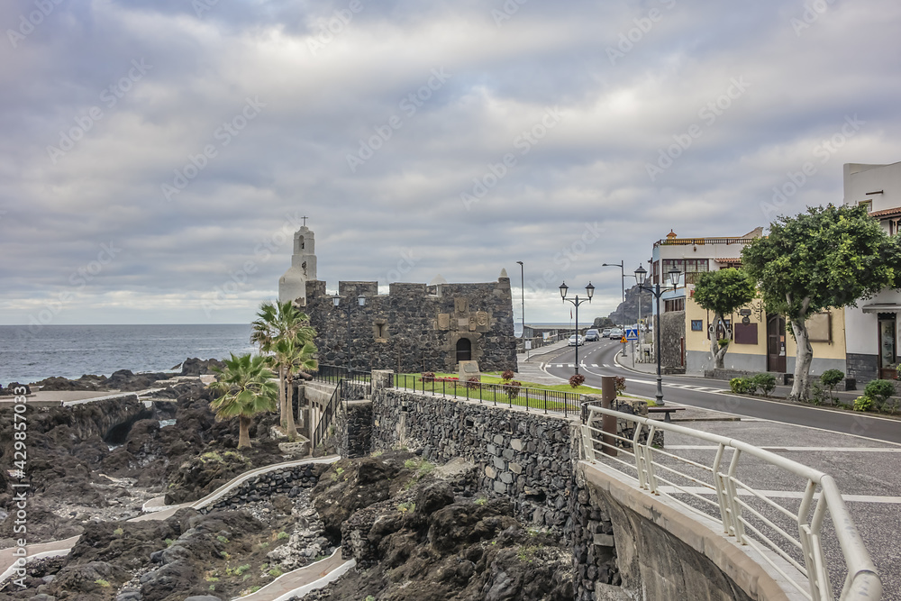 Castle of San Miguel (Castillo De San Miguel, 1575 – 1577) - defensive tower on north coast of Tenerife island. Garachico, Province of Santa Cruz, Tenerife North, Canary Islands, Spain.