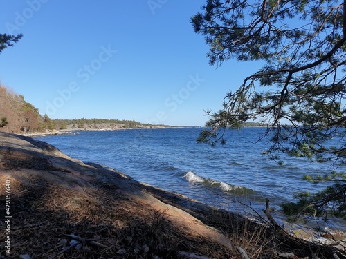Фотография Beautiful beach near Stockholm in spring