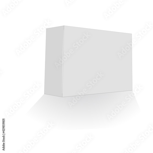 White color Straight Tuck End box product box, resizeable box vector 3D render mockup purpose photo