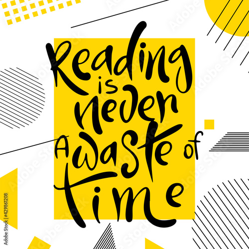 Tendy abstract geometric background with school lettering. Hand drawn writing word in memphis style. Vector illustration