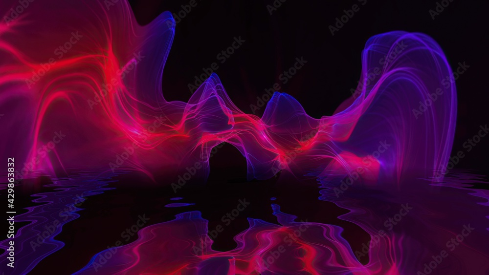 Fototapeta premium Abstract Digital Wave And Smoke Flow