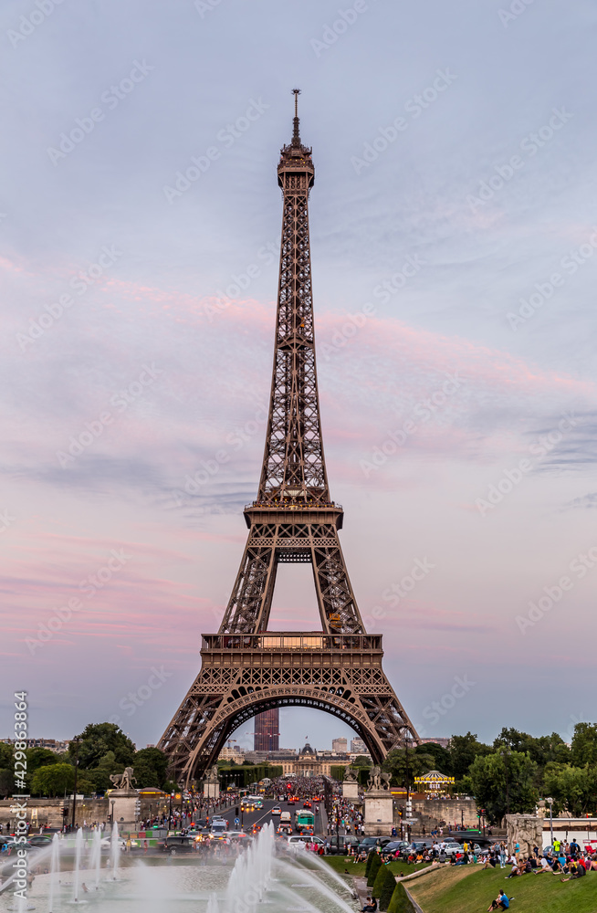 Eiffel Tower in Paris in the evening