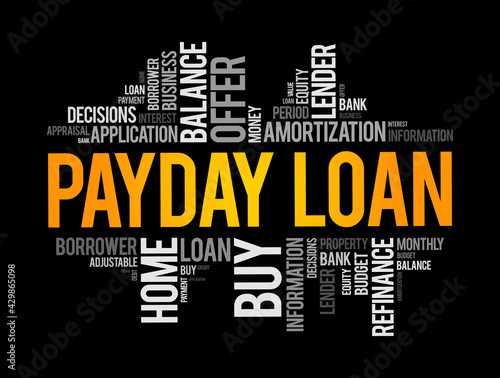 Payday Loan word cloud collage, business concept background