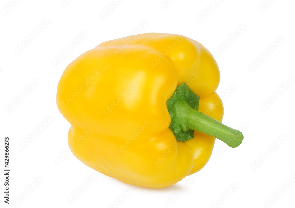 Bell pepper, yellow, isolated on a white background Bell pepper, yellow, isolated on a white background