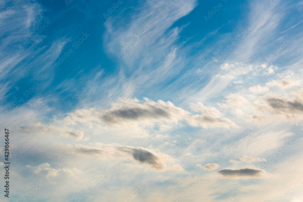 beautiful blue sky with spring clouds background beautiful blue sky with spring clouds background
