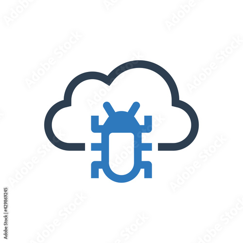 Cloud Internet Infected Virus Icon
