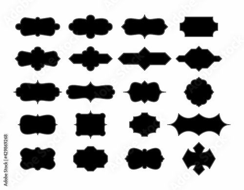 Vintage Black Frames Set - Vintage frames vector clipart bundle