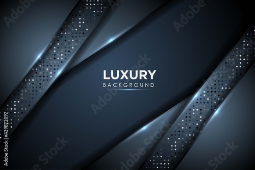 luxurious dark background with glitter and overlap layer. abstract modern background. editable eps 10 vector.