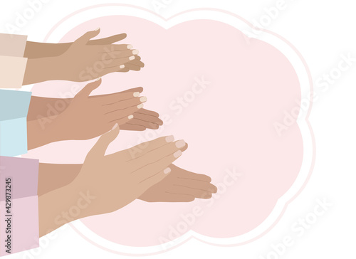 Many pairs of hands are applauding. Success and achievement concept