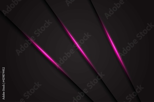 Abstract slash dark grey triangle with pink light line on blank space design modern luxury futuristic background vector illustration.