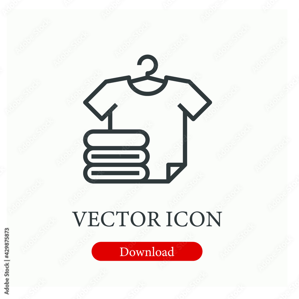 Shirt vector icon.  Editable stroke. Linear style sign for use on web design and mobile apps, logo. Symbol illustration. Pixel vector graphics - Vector