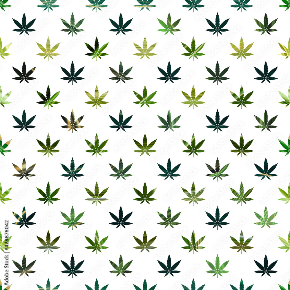 Marijuana Seamless Pattern - Green marijuana leaves repeating pattern design Marijuana Seamless Pattern - Green marijuana leaves repeating pattern design