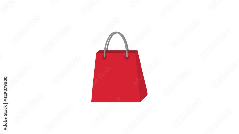 shopping bag animation. paper package 4k video shopping bag animation. paper package 4k video