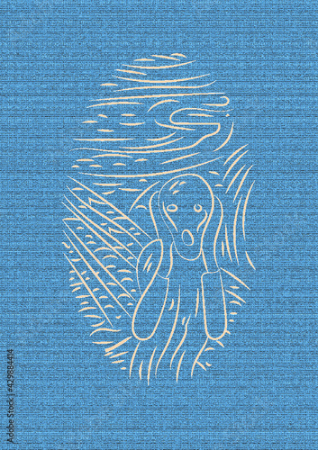 Huella dactilar. Dibujo el grito. Icono de identificacion. El grito.