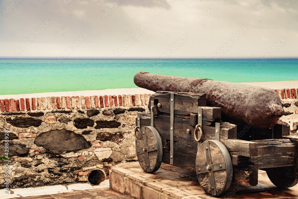 Old cannon at Sohail castle in Fuengirola, Spain