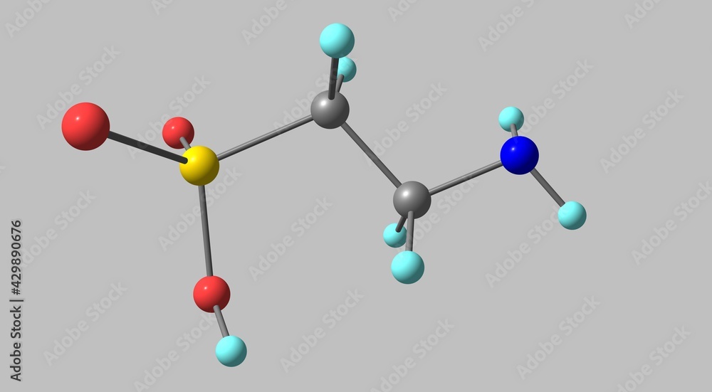 Taurine molecular structure isolated on grey Taurine molecular structure isolated on grey