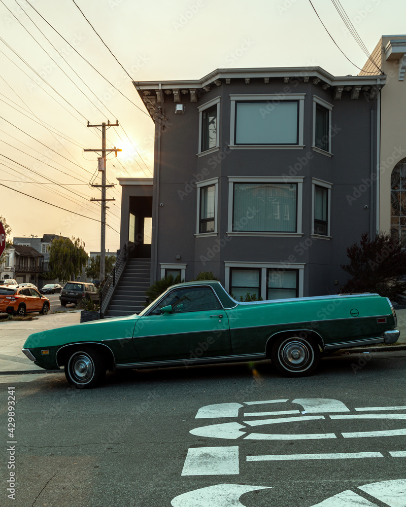 car sunset