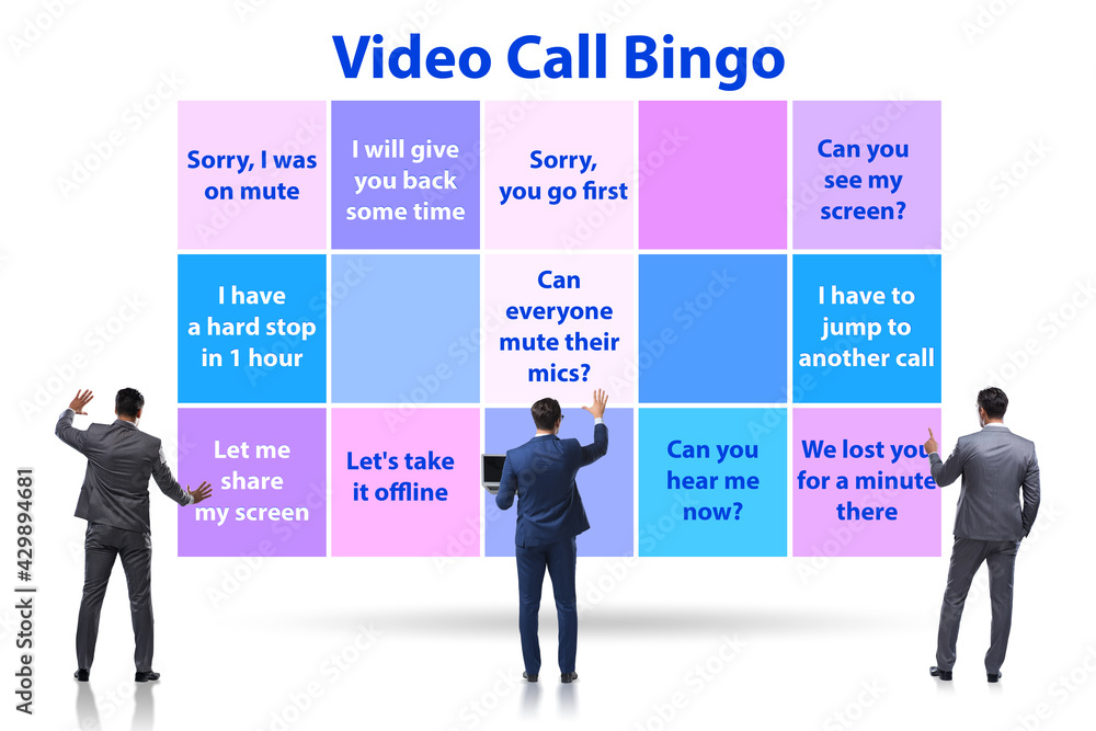 Funny concept with video call bingo Funny concept with video call bingo