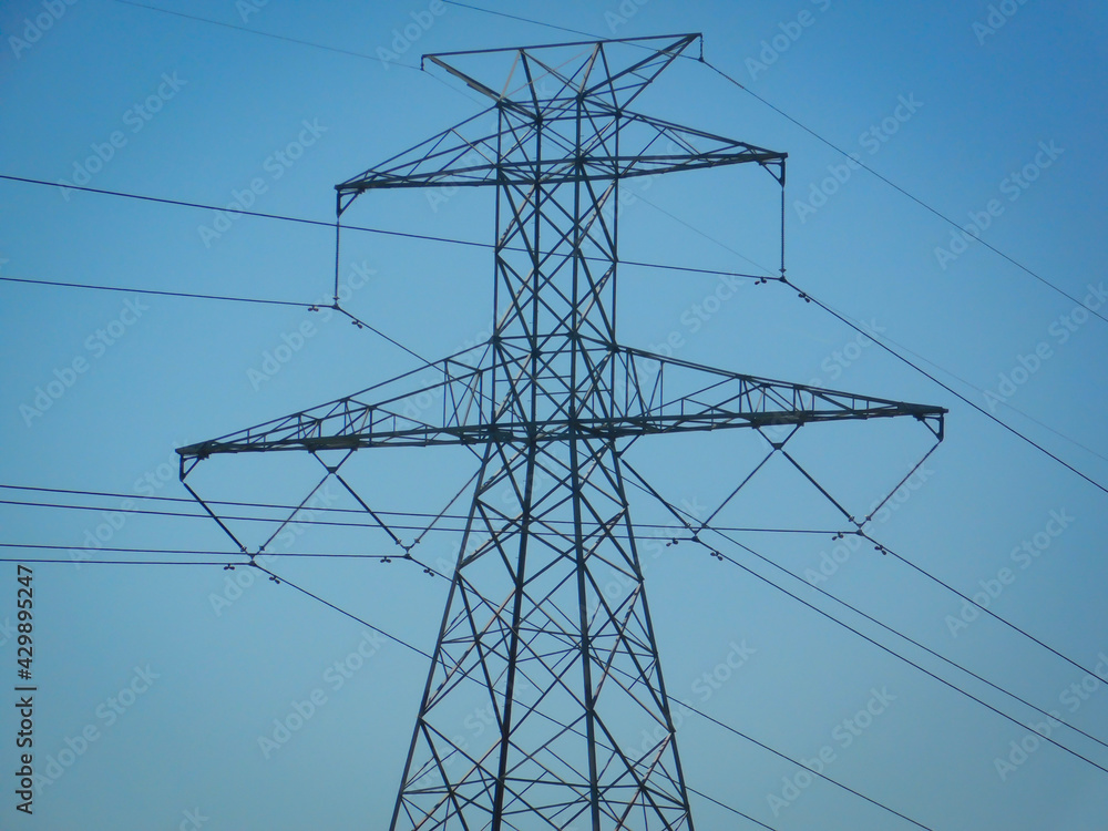 Power Line Tower in the early evening. Power Line Tower in the early evening.