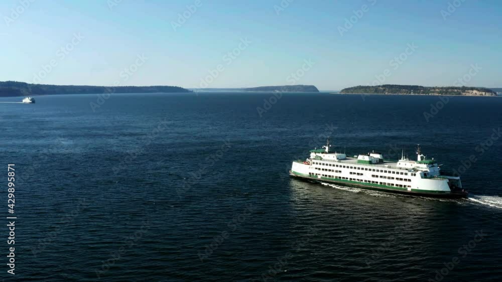 Two Transport Ferries Approaching About to Pass One Another Two Transport Ferries Approaching About to Pass One Another