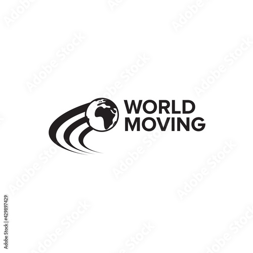 World moving logo design template