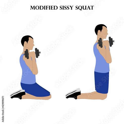 Modified Sissy squat exercise strength workout illustration