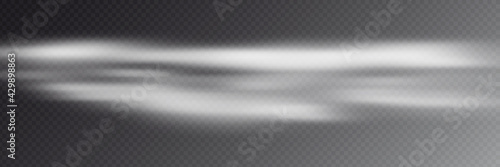 Fog on transparent background, panoramic image, vector background, EPS10	