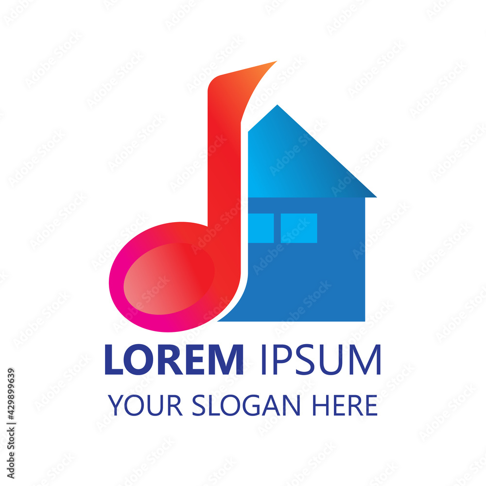 home music logo design template. home music illustration vector home music logo design template. home music illustration vector