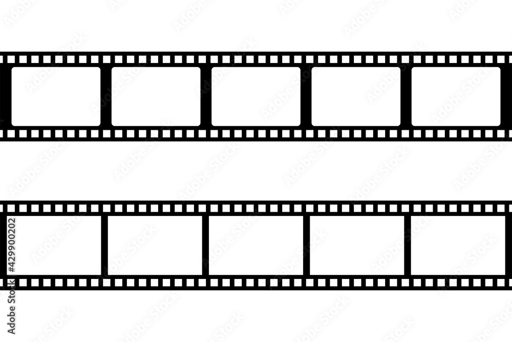 film strip icon isolated on transparent background. tape photo film strip frame, Video Film strip roll, Vector illustration