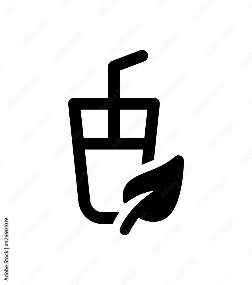 Fototapeta premium Natural drink fresh icon vector