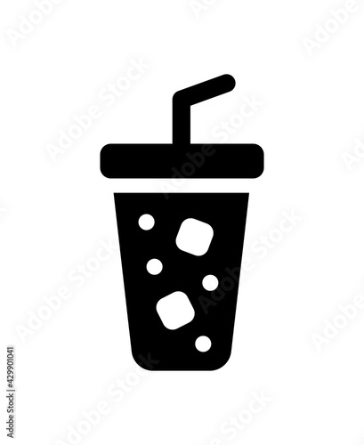 Soda with ice refresh drink icon