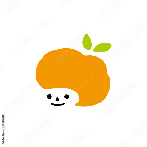 頭が、果物あるいは野菜の子供。ロゴマークのためのイラスト