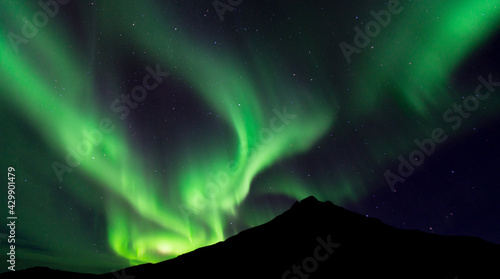 Northern light background with space