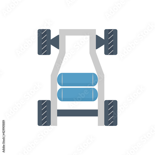 Natural gas tank or cylinder pressure vessel vector icon. Container equipment for car, truck or vehicle to storage and transport liquid compressed gas i.e. cng, ngv mixture of methane and propane.