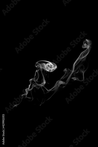 movement of smoke on black background  smoke background  abstract smoke on black background