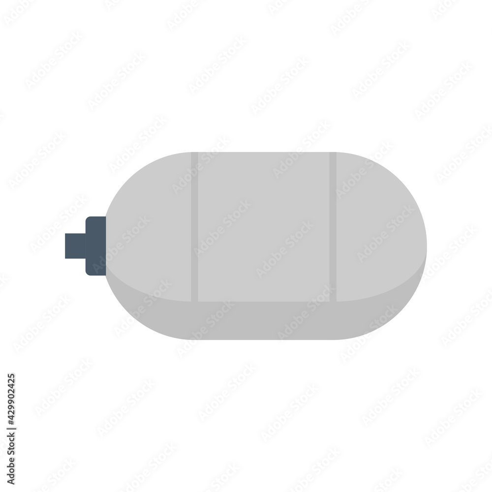 Natural gas tank or cylinder pressure vessel vector icon. Container or equipment for installation in car or vehicle to storage and transportation liquid compressed gas i.e. propane, lpg, lng, and cng.