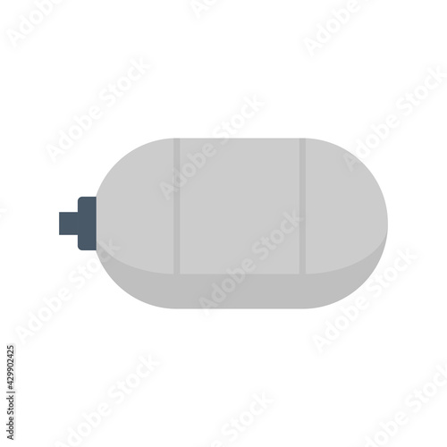 Natural gas tank or cylinder pressure vessel vector icon. Container or equipment for installation in car or vehicle to storage and transportation liquid compressed gas i.e. propane, lpg, lng, and cng.