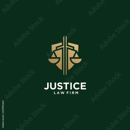 Set creative justice law firm logo in gold