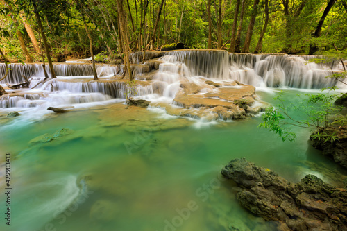 Huai Mae Khamin Waterfall is one of the most popular places in Kanchanaburi. thailand