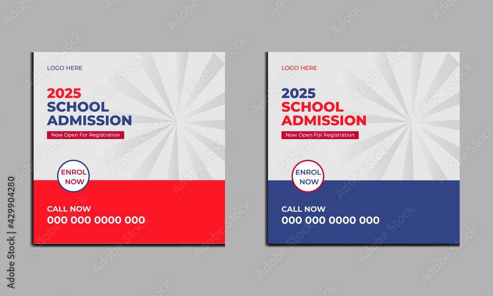 Fototapeta premium School Admission Post Design