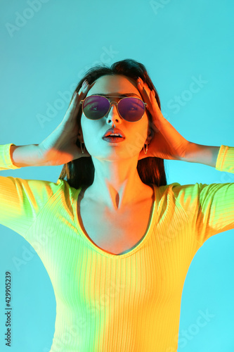 Toned portrait of beautiful...