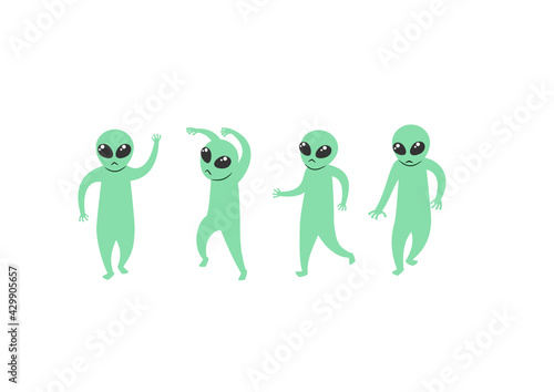 green aliens actions