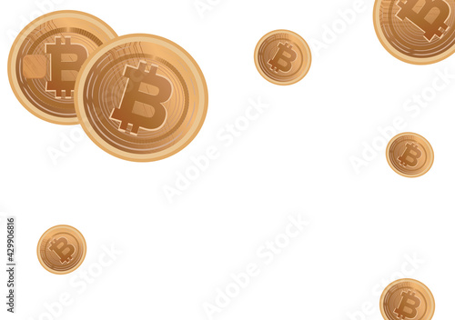 A set of Bitcoin isolated on white background