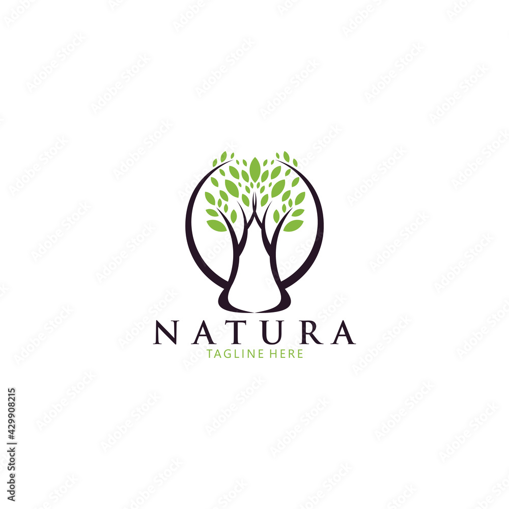 Obraz premium nature abstract tree logo icon vector isolated