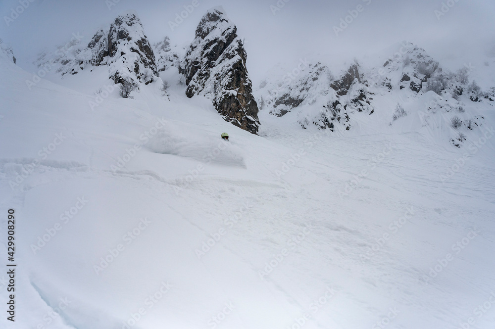 Freeride snowboarder Freeride snowboarder